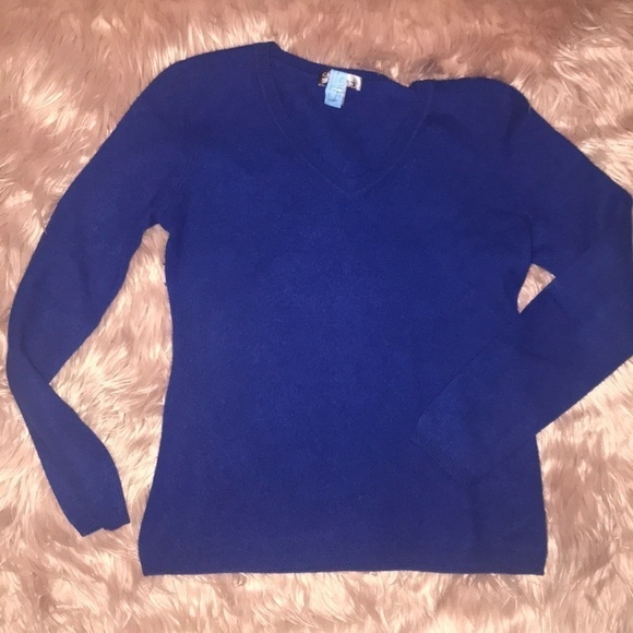 Royal Blue Cashmere Sweater - Picture 2 of 3